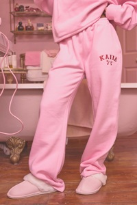 Survêtement décontracté d'hiver brodé long rose pâle et rouge pour femmes - Product Image 5