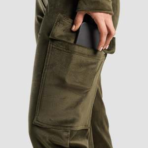 Pantalon cargo en velours pour femme, respirant, taille haute, style hip-hop, avec fermeture élastique, décontracté, taille mi-haute, couleur olive - Product Image 5