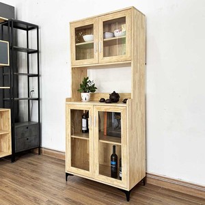 Armoire de salle à manger moderne en bois de caoutchouc 80x40x172cm - TPA002 - Product Image 4