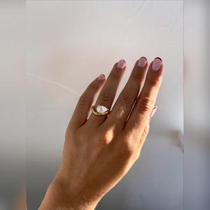 <b>Unique</b> Pear Solitaire Diamond Bypass Ring 10k 14K 18K Gold Silver Platinum Modern Anniversary <b>Gift</b> <b>For</b> <b>Her</b> - Product Image 1