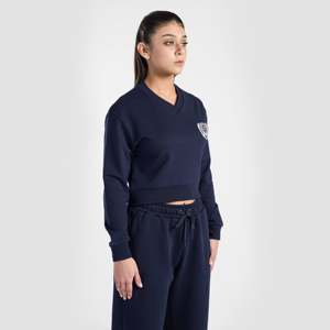Sweat-shirt en soie pour femme Victory Navy avec capuche, respirant, tricoté, pour l'entraînement, avec fermeture éclair, léger pour l'hiver et l'automne - Product Image 3