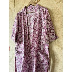 Robe kimono légère en coton à imprimé floral bohème pour les moments de détente - Product Image 2