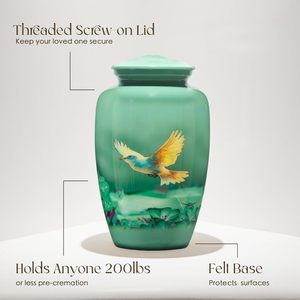 Urna de cremación para cenizas humanas, urna para adultos para hombres o mujeres de hasta 200 libras, urna funeraria conmemorativa adecuada para funeral o exhibición - Product Image 5