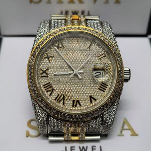 Reloj chapado en oro de 14K con claridad VVS mejorada, reloj de diamante personalizado Hip Hop Diamond VVS Moissanite, reloj automático para hombres y mujeres - Product Image 5