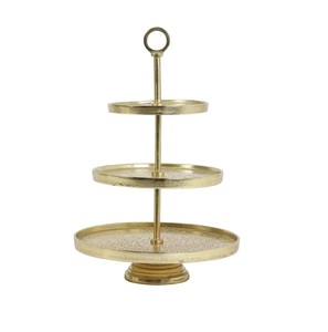 Conception personnalisée Support de serveur de gâteau en métal fini cuivre Fabricant de support de gâteau en métal décoratif fait à la main Nouvelle arrivée - Product Image 4