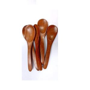 Ensemble de mini cuillères en bois Cuillère de maquillage en bambou Couleur bois naturel avec utilisation à la main - Product Image 1