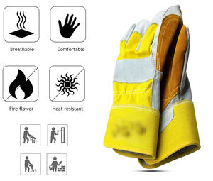 Gants de travail en cuir Hommes Femmes Heavy Duty Utility Work Gants de jardinage Thorn Proof Design Garden Construction - Product Image 4