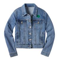 Blouson Bomber Homme Automne Personnalisé en Jean Bleu Délavé Tricoté Imprimé de Haute Qualité avec Doublure en Peau de Mouton et Coton Écologique