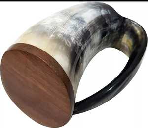 Tasse en corne Tankard Poli Animal Style Viking Sculpture Tasse Qualité Artisanat Bière de Noël - Product Image 3