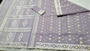 Exportable Deshi Dhakai Jamdani Sharee Qualité d'exportation pour les femmes TISSU JAMDANI Bleu ROUGE VERT Doré Bleu Ciel du Bangladesh - Product Image 3