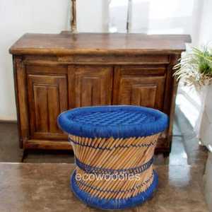 Taburete de bambú moderno hecho a mano con incrustaciones de hueso, consola otomana, nuevo y elegante, muebles relajantes para interiores y exteriores para dormitorio de Hotel y escuela - Product Image 3