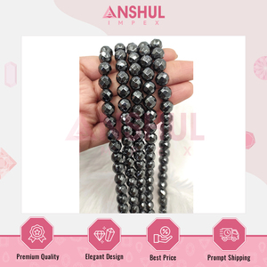 Colliers et autres bijoux de qualité supérieure en métal à canon métallique, perles d'hématite à facettes en cristal naturel, brins d'Inde - Product Image 3