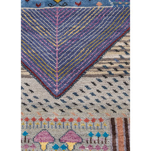 Alfombra Freedom Manchaha Azul, Tejida a Mano con Lana y Seda de Bambú, Diseño de Patchwork, para Sala de Estar - Les-8338 - Product Image 3