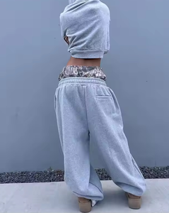 Pantalones de chándal de pierna ancha ecológicos, pantalones de Jogger holgados de algodón de peso pesado, estilo acampanado, ropa de calle Unisex, impresión Digital personalizada OEM - Product Image 5