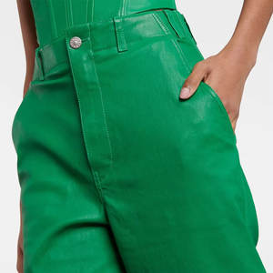 Prix bon marché de haute qualité pantalons en cuir pour femmes fabriqués en usine matériau Druable taille personnalisée hiver chaud pantalons en cuir pour femmes - Product Image 4