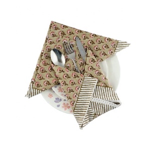 Servilletas de algodón decorativas hechas a mano para el hogar, juego de servilletas florales de mezcla hipnótica con estampado de bloques, 6 juegos de servilletas - Product Image 1