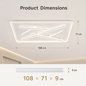 Modern Dimmable Led <b>Ceiling</b> <b>Light</b> With <b>Remote</b> Tri Color Acrylic Iron Surface Mount For Living Room And Bedroom - Product Image 3