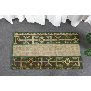 Alfombra turca de área grande, diseño clásico de retazos verde y naranja, patrón abstracto rectangular, Material de lana de 1,7x3,1 pies, látex para la vida - Product Image 2