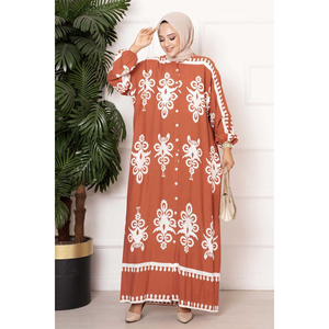 Buttoned <b>Viscose</b> Hijab <b>Dress</b> Tile - Product Image 1