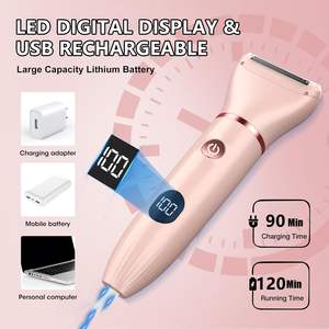 Afeitadora Eléctrica Inalámbrica Portátil para Mujer, Doble Cuchilla, Afeitado en Seco y Húmedo, IPX7, Carga USB, Repuesto para Cuerpo, Piernas y Área del Bikini - Product Image 6