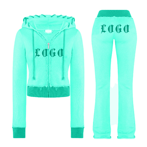 Casual Wear Training Tracksuit Sports Sweat Suit for <b>Women</b> Zip up Two Pieces Sets Hoodies <b>Women</b> Track Suit - Product Image 5