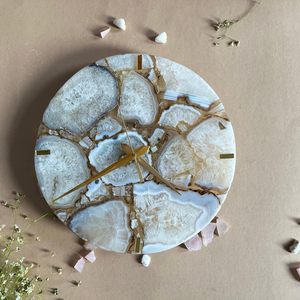 Handcrafted Agate Round Wall Clock Natural Stone <b>Decorative</b> Wall Clock - Product Image 5