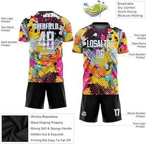 Uniforme de fútbol profesional para niños, nuevo diseño, 100% poliéster, conjunto superior, calidad superior, Color sólido, servicio OEM disponible - Product Image 3