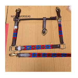 NIDA 2017 Premium Ecuestre Cuero Polo Halter Argentino Cosido a mano Hilo multicolor Logotipo personalizado Caballo aceptado - Product Image 4