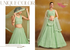 Georgette Fil Brodé Travail Lehenga Collection Catalogue complet disponible au tarif de gros, collection premium en gros. - Product Image 4