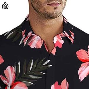 Chemises de plage pour hommes Chemises hawaïennes formelles respirantes boutonnées décontractées imprimées sur mesure - Product Image 3