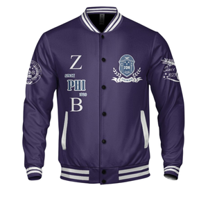 Zeta Phi Beta 1920 Azul Blanco Varsity Sorority Letterman Chaqueta ZPB Greek Life Chenille Patch Founders Day Wear - Product Image 4