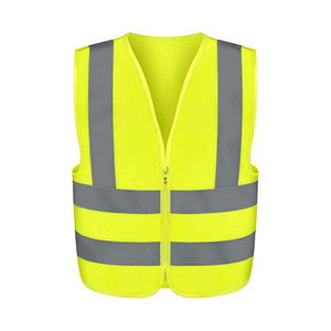 Chaleco DE SEGURIDAD reflectante altamente visible para trabajo de tráfico de construcción Multi-Bolsillo Color-Blocked Complex Zipper Poliéster Algodón - Product Image 3