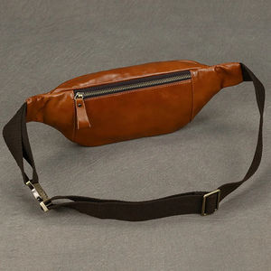 2025 Genuine <b>Leather</b> Waist <b>Bag</b> Top Layer Cowhide Casual Sports <b>Bag</b> Single Shoulder <b>Crossbody</b> <b>Bags</b> - Product Image 3