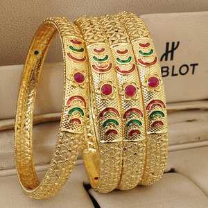 ชุดกำไลชุบทองแบบดั้งเดิมสำหรับผู้หญิงเครื่องประดับสไตล์ Kada อินเดียชาติพันธุ์การออกแบบที่สวยงามกำไลที่สมบูรณ์แบบสำหรับเทศกาล - Product Image 3