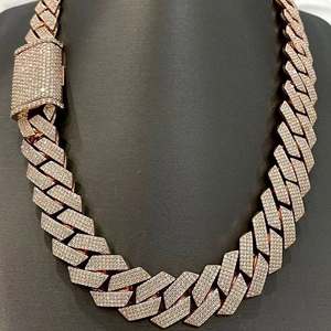 VVS Moissanite 925 Collar de oro rosa de ley 30MM con 22 pulgadas de longitud - Product Image 2