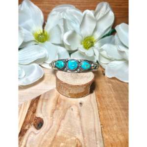 Bobby Johnson Kingman Turquoise & Sterling <b>Silver</b> Fashion <b>Cuff</b> <b>Bracelet</b> - Product Image 1