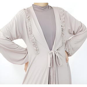 Cárdigan de patrón sólido informal de manga larga duradero de alta calidad para mujer Zura con sensación de mano suave - Product Image 4