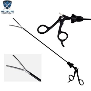 Pinza Atraumática Laparoscópica Curva de 10 mm x 45 cm, Instrumento Quirúrgico para Cirugía Abdominal, Venta al por Mayor, MEDIPURE INSTRUMENTS - Product Image 1