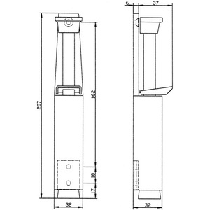 DENI 3837 0060 22 Butée de porte en zinc moulé sous pression argentée, hauteur de levage 60 mm, butée de porte à fixation murale - Product Image 3