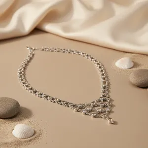 Collier statement en argent 925 avec pierre de lune pour femmes, bijoux perlés tendance - Product Image 3