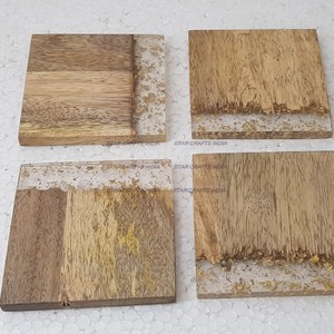 2024 cérémonie du thé moderne tasse de Style japonais créatif carré en résine de bois meilleurs sous-verres pour boissons de SCI - Product Image 5