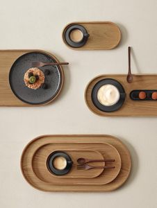 Prix de gros Plateau de service en bois imprimé Plateau Assiettes Set Meilleure qualité Vaisselle Plateaux de service Service de table Vaisselle - Product Image 4