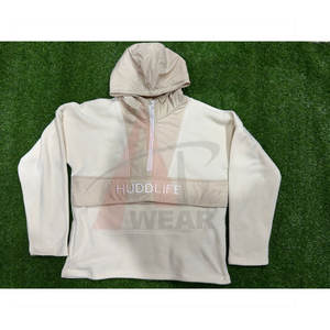 Fabricante personalizado peso pesado grueso media cremallera cálido invierno Sudadera con capucha bordado personalizado hombres transpirable cordón coreano - Product Image 1