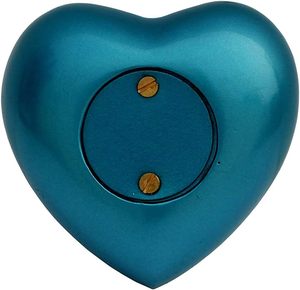 Hermosas urnas de cremación de Metal hechas a mano azul claro para cenizas de adultos Estuche Premium incluido Urnas de recuerdo Premium para humanos - Product Image 4