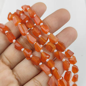 Cornaline facettes coupées pépites de pierres précieuses brins de perles - Product Image 4