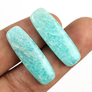 Amazonita Natural de la Mejor Calidad, Cabujón Calibrado de 10x30mm, Forma de Cojín Plano, Piedra Preciosa Suelta para Joyería, Venta al por Mayor - Product Image 3