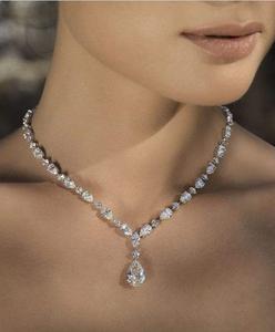 Moissanite diamant pendentif collier ras du cou collier de perles à la mode prix de gros Design bijoux colliers de perles femmes - Product Image 5