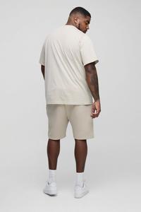 Fabricante personalizado de los hombres de gran tamaño 300 Gsm peso pesado algodón camiseta en blanco Rib cuello doble manga camisetas para hombres - Product Image 2