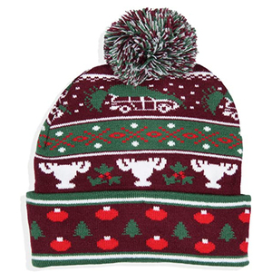 Light-up Jacquard Christmas Beanie Hat 100% lana estilo Casual transpirable e impermeable fiesta sombrero festivo para hombres y mujeres - Product Image 2