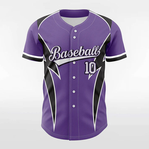Jersey de béisbol hecho a medida Color sólido Ligero y transpirable Última llegada Impresión digital Ajuste regular Servicio OEM - Product Image 2